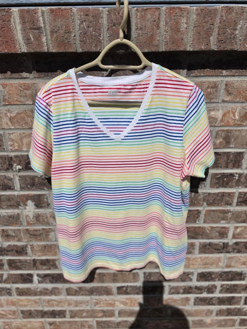 Lands' End Colorful Striped T-Shirt Size XL